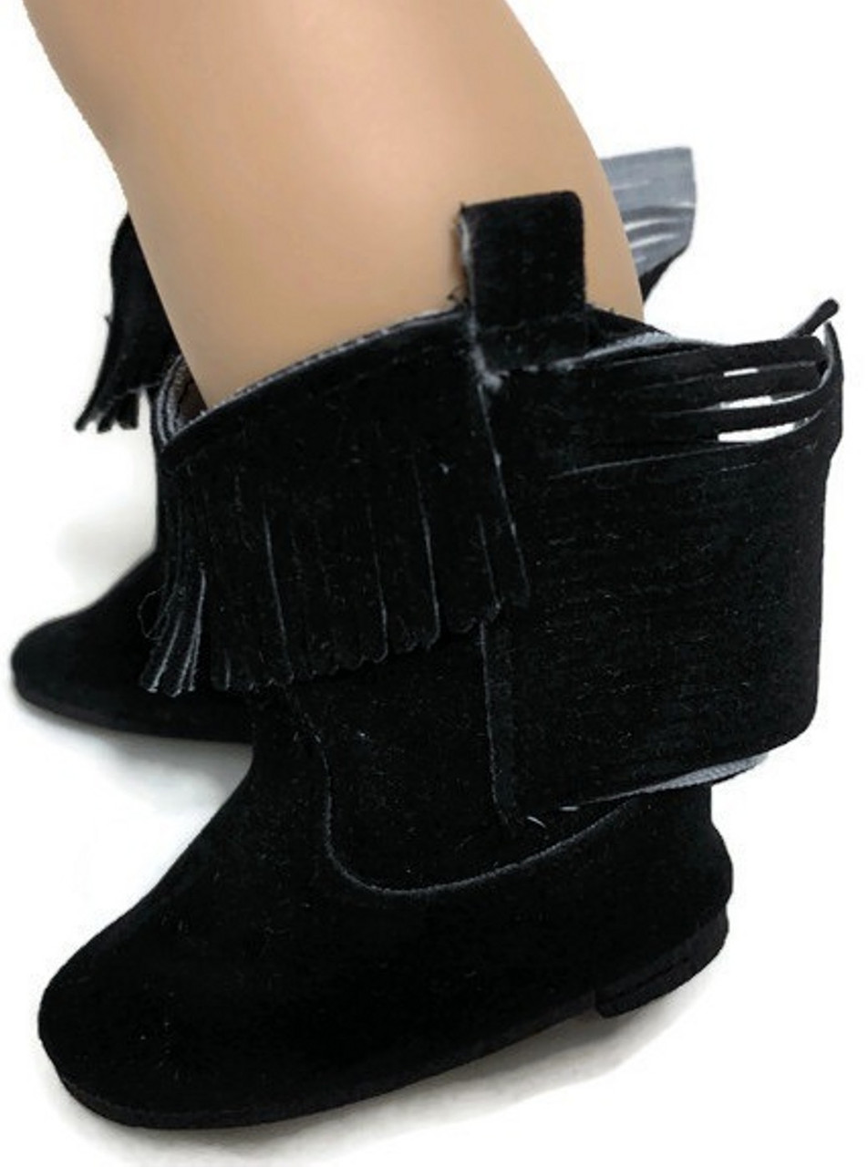 black suede cowboy boots