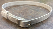 6 Belts with Silver Buckle-White