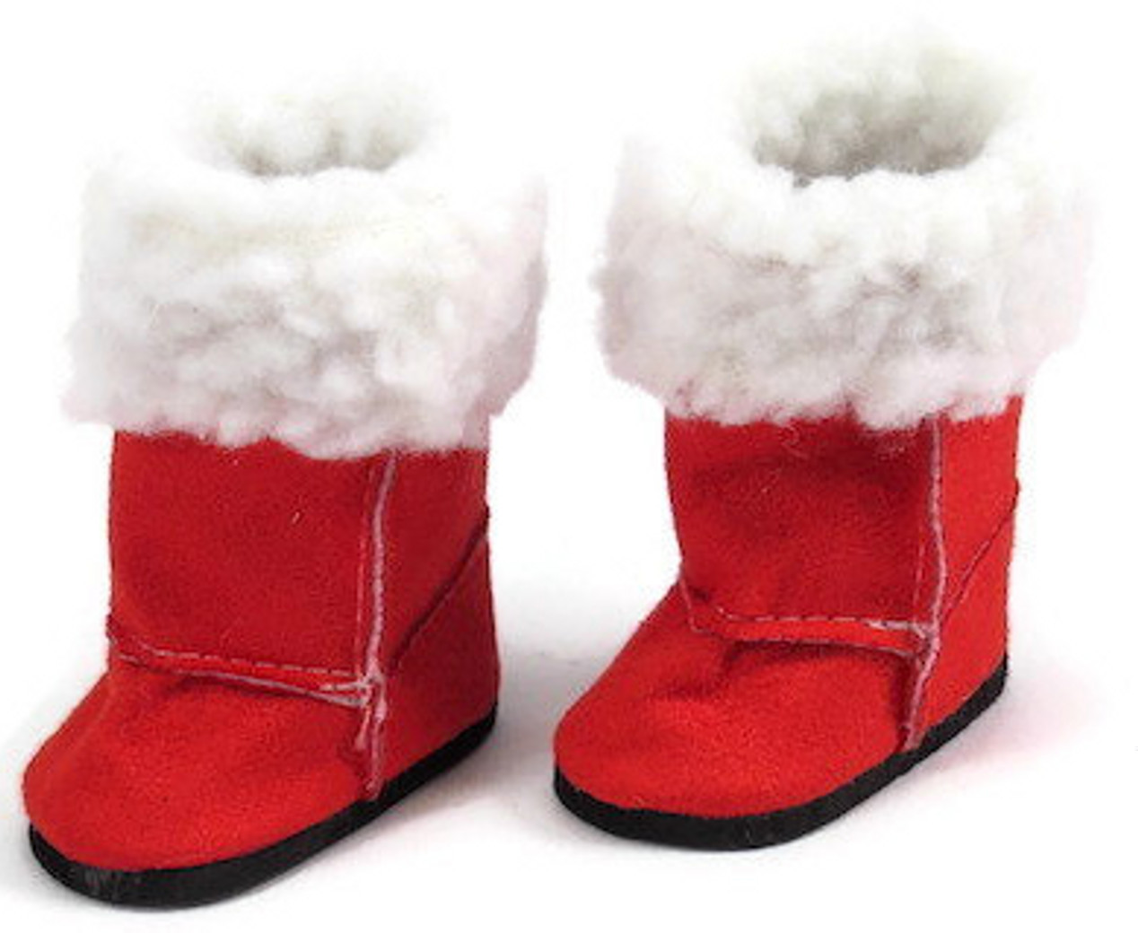 Boots with White Fur-Red for Wellie Wishers Dolls - Dori's Doll Boutique