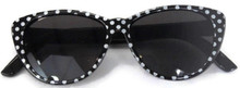 Sunglasses-Black with White Polka Dots