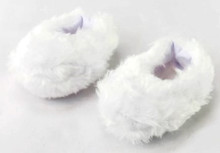 Fuzzy slipper Shoes-White for Wellie Wishers Dolls