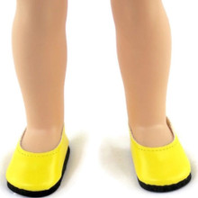 Flats Dress Shoes-Yellow for Wellie Wishers Dolls