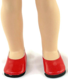 Flats Dress Shoes-Red for Wellie Wishers Dolls