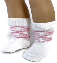 White Argyle Knit Socks