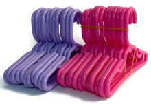 12 Pink and 12 Lavender Plastic Hangers for Wellie Wishers Dolls 
