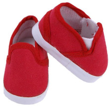 Canvas Slip On Shoes-Red