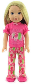 Pink Elephant Pajamas  for Wellie Wishers Dolls