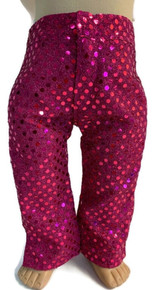 Sequin Pants-Dark Pink