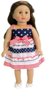 Red, White & Blue American Flag Tiered Dress 