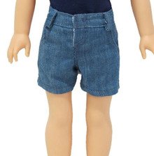 Light Denim Jean Shorts for Wellie Wishers Dolls 