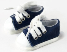 Canvas Tennis Shoes-Navy Blue for Wellie Wishers Dolls