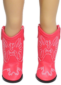 Cowboy Boots-Dark Coral Pink with Embroidered Eagle Accent