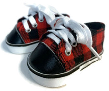 Red & Black Plaid Sneaker Shoes