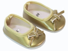 Slip On Dress Shoes with Bow-Gold