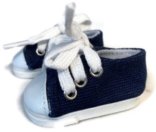 Canvas Tennis Shoes-Navy Blue for Wellie Wishers Dolls Boy