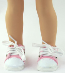 Canvas Tennis Shoes-Pink Blue for Wellie Wishers Dolls