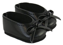 Ballet Flat Shoes with Bows-Black for Wellie Wishers Dolls