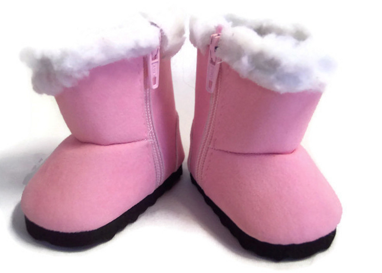pink faux fur boots