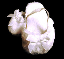 Mule Slippers with Bow-White