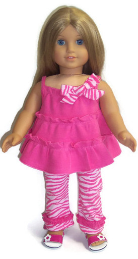 Pretty in Pink Ruffled Top & Leggings - Dori's Doll Boutique