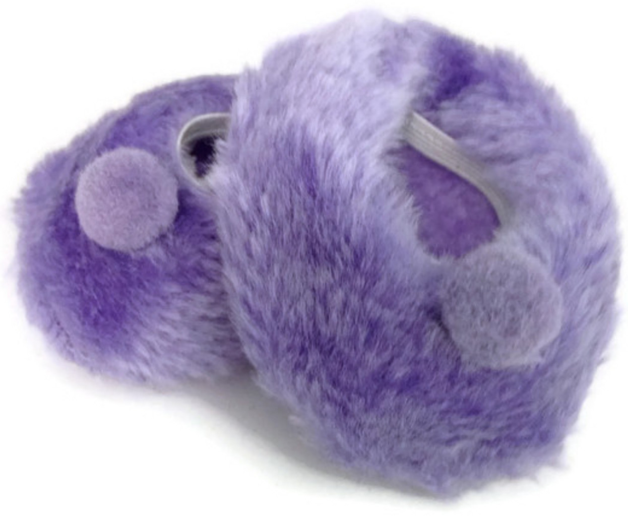 Fuzzy Slippers-Purple - Dori's Doll Boutique