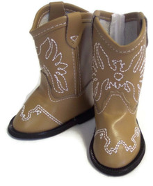Cowboy Boots-Tan with Embroidered Eagle Accent