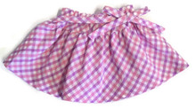Plaid Skirt with Tie Bow-Pink & Lavender