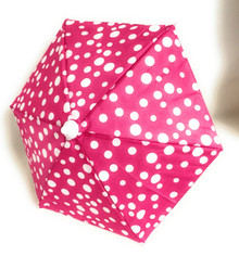 Umbrella-Pink with White Polka Dots