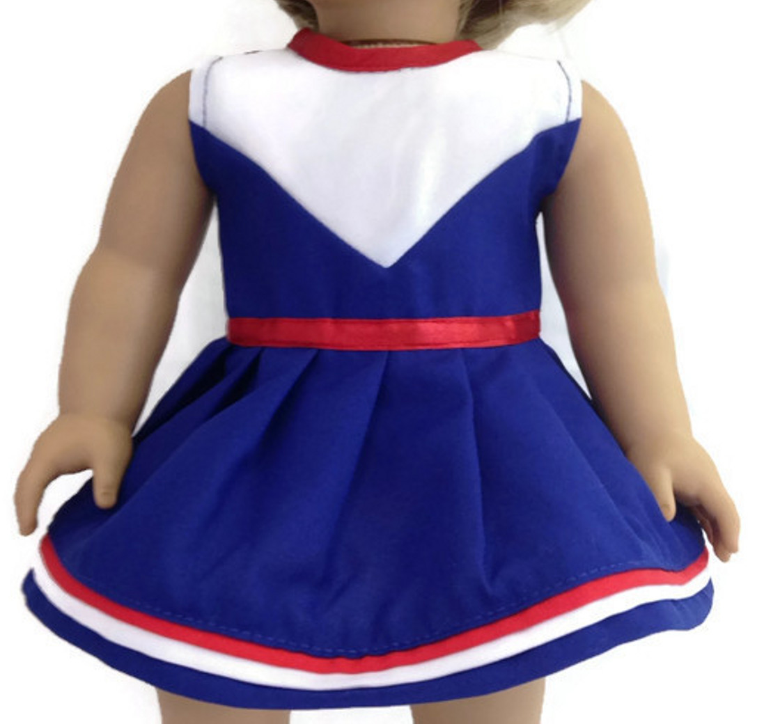 Cheerleader-Red, White, & Blue with Pom Poms & Hair Schrunchie - Dori's  Doll Boutique