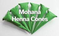 Six Mohana henna cones in green mylar packaging