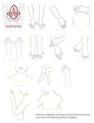 Henna Design Templates - for hands, arm, foot, leg, belly, necklace, back, chest