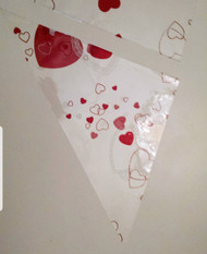 Cello Triangles for making henna cones - red and white hearts - limited edition print