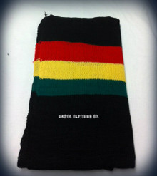 Rasta Head Wrap/Scarf : With Rasta Stripes - Black
