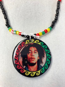 Bob Marley : Necklace & Pendant (Serious Face) 
