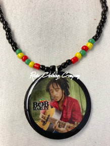 Bob Marley : Necklace & Pendant (Guitar Face) 