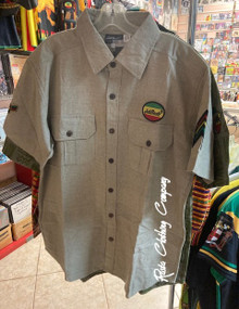 Rasta - Button Up : Short Sleeve Shirt (Khaki) 