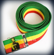 Rasta Adjustable - Haile Selassie I : Canvas Belt