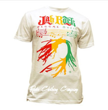 Jah Rock : Rasta Roots Music - T Shirt (White)