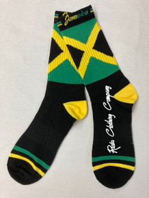 Jamaica Reggae - Flag : Crew Socks (Black/Gold/Green) 