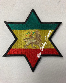 Rasta - Star And Lion  : Embroidered Patch (2)