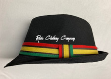 Rasta Reggae Stripe : Trilby/Fedora Hat (Solid Black)