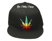 Rasta Color Weed Leaf - Snapback : Ball Cap/Hat (Black) 2