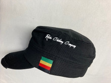 Rasta - Military/General : Cap (Black/Colors Cloth Strip)