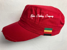 Rasta - Military/General : Cap (Red/Colors Cloth Strip)