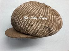 Knitted Rasta Large Peak Cap (Light Brown With Brown & Beige Stripes)