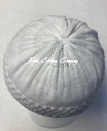 Knitted X-Large Peak Hat  - White