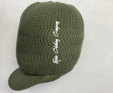 Knitted Large Peak Hat - Army Green (Tone)