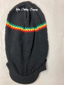 Rasta Knitted Natty Dread Cotton : Cap (Black/Colors, JUMBO) 