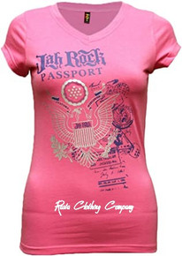 Jah Rock Passport - Women T Shirt (Pink)