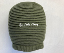 Knitted Large Without Peak Hat - Army Green (Ribbed) 